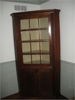 Antique Pine Corner Cabinet, 43x21x80