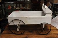 Vintage wooden and metal wagon cart
