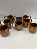 Flat of Vintage Copper Cups