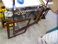 Fishing rod rack (?) and wood frame