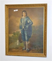 Vintage Framed Blue Boy Print