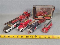 6 Matchbox & 1 Cast Iron Fire Trucks