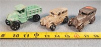 3 Vintage Cast Iron Cars & Truck