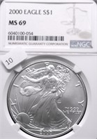 2000 NGC MS69 SILVER EAGLE