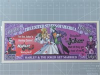 Harley and the joker get Married Banknote