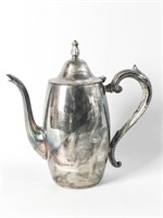 Round Silver Plate Chocolate Pot