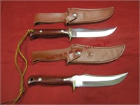 2 Buck Creek Knives 5" blades w/ sheathes