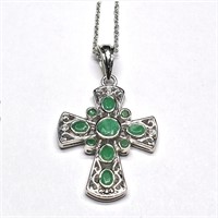 Silver Emerald (1.45ct) Necklace