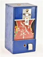 Vintage Baseball Coin Drop Gumball Vending Machine