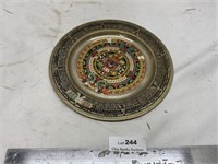 Vintage Enamel Metal Aztec Mexico Plate