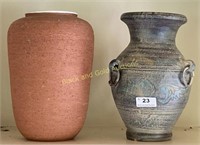 Pair Of 10 Inch Pottery Vases