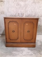 Vintage Solid Wood Cabinet w/ Shelving
