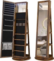 Swivel Jewelry Armoire with Full Length Mirror.