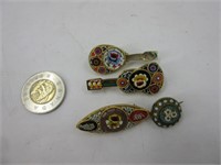 4 broches micro mosaïque Italy