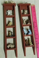Collectible miniature ceramic animals mounted to