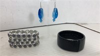 Blue Earrings & 2 Bracelets
