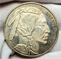 1 Troy Oz. Silver Buffalo/Indian Round