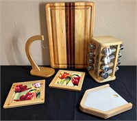 Wood Spice Rack, Fruit Holder, Tile Trivet ++