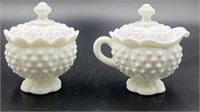 Fenton Milk Hobnail C&S Set