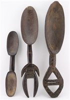3 Ceramonial African Spoons
