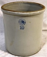 Vintage 10 gallon crock w/ Indian
