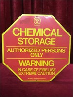 Vintage Chemical Storage Tin Sign