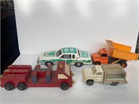 4 Vintage Toy Trucks & Car