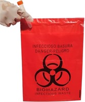 B2478 100pcs 9x13in/23x33cm Biohazard Waste Bags