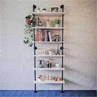 Anynice Pipe Shelves, Wall Mounted Wood Metal