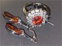 Blood Orange Ring & Earrings