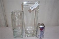 2 Nice Square Tall Vases