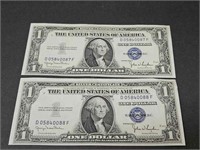 2 - SEQUENTIAL 1935 D SILVER CERTIFICATES