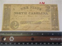 $2 State of North Carolina Raleigh Oct 6, 1861