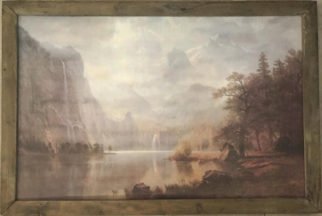 Large Rustic Scenic Framed Art