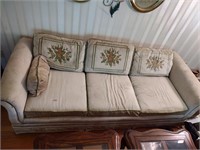 Vintage Allen White Floral Couch