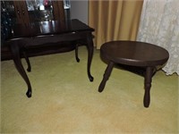 20th C. Mahogany Child's Queen Anne Table & Stool