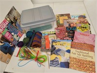 Small Plastic Tote of Knitting Magazines,...