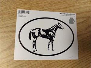 Quarter Horse - 1 Black Oval Sticker / Decal