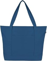 Ecoright Canvas Tote Bag for Women with Zip & Pock