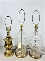 Qty 3 Vintage Lamp Bases