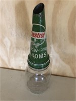 Genuine embossed Castrol pint & tin top has a hole