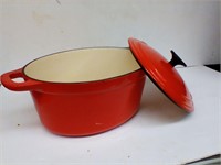 Martha Stewart red cast iron cooker with lid