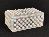 Opalescent Moonstone Glass Cigarette Box