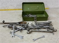 Tool box with wrenches