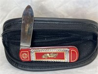 VINTAGE 4 INCH FIREMANS POCKET KNIFE WITH CASE