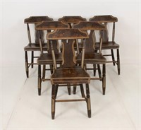 Set of Six Grain Painted & Stenciled Chairs