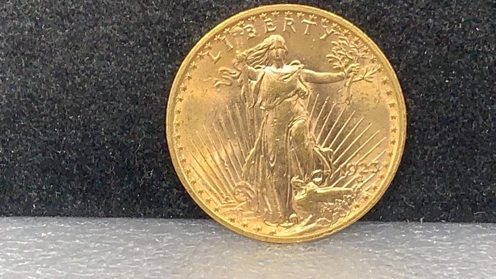 GOLD: 1923 $20 Saint Gaudens Gold Coin