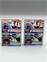2 Reggie Jackson and Gorman Thomas Baseball Cards