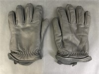 Black Deerskin & Polyester Gloves