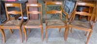 Vintage Rattan Seated Dining Chairs